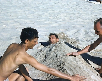 Vintage Kodachrome 35mm Slide Buried In The Sand