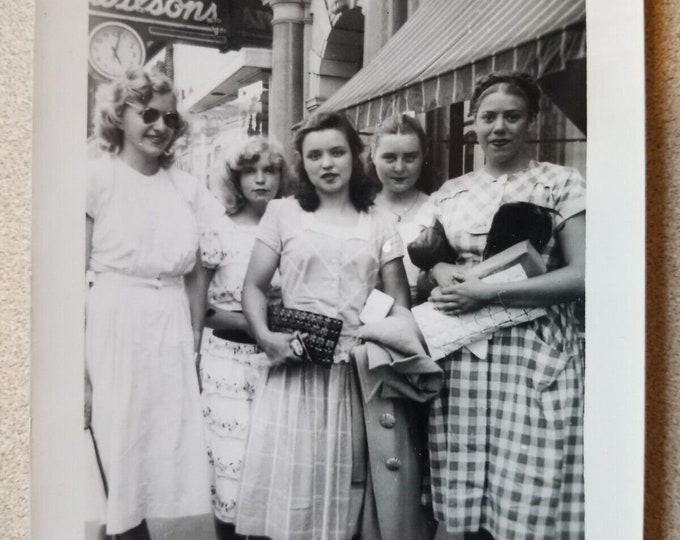 Vintage Photo Snapshot Girl Scout Time off Camp Hoover Street Scene