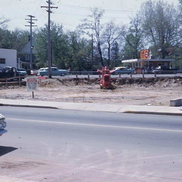 35mm Slide Street Scene Construction Five Points Belleville Michigan 1961 3 Images