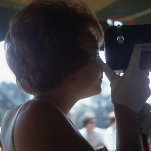Vintage 35mm Slide Photo Snapshot Abstract Woman With Movie Camera