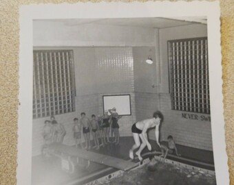 Vintage Photo Snapshot Abstract Action Photo Diving Mid Dive