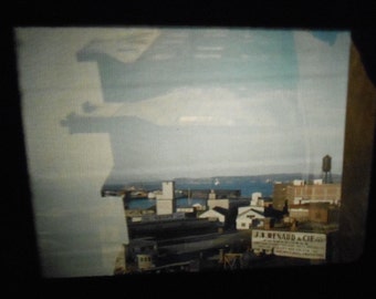 Original Vtg 35mm Slide Abstract Street Scene Buildings Double Exposure