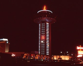 Vintage Color Transparent Photo Las Vegas Landmark Casino At Night