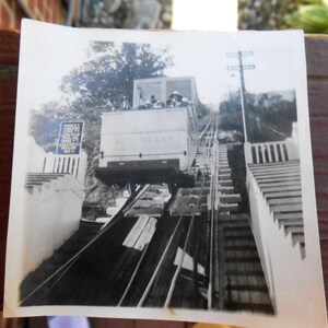Vtg Original Photo Snapshot Rubio Canyon Tram Car California B & W
