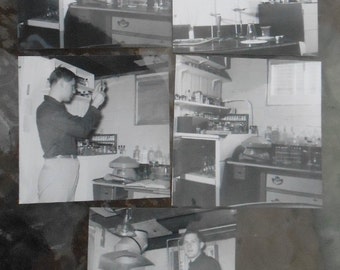 VTG Original Photo Snapshot Boy And His Lab Chemistry Lot