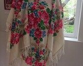 Ussr era ukrainian shawl platok wool scarf never used