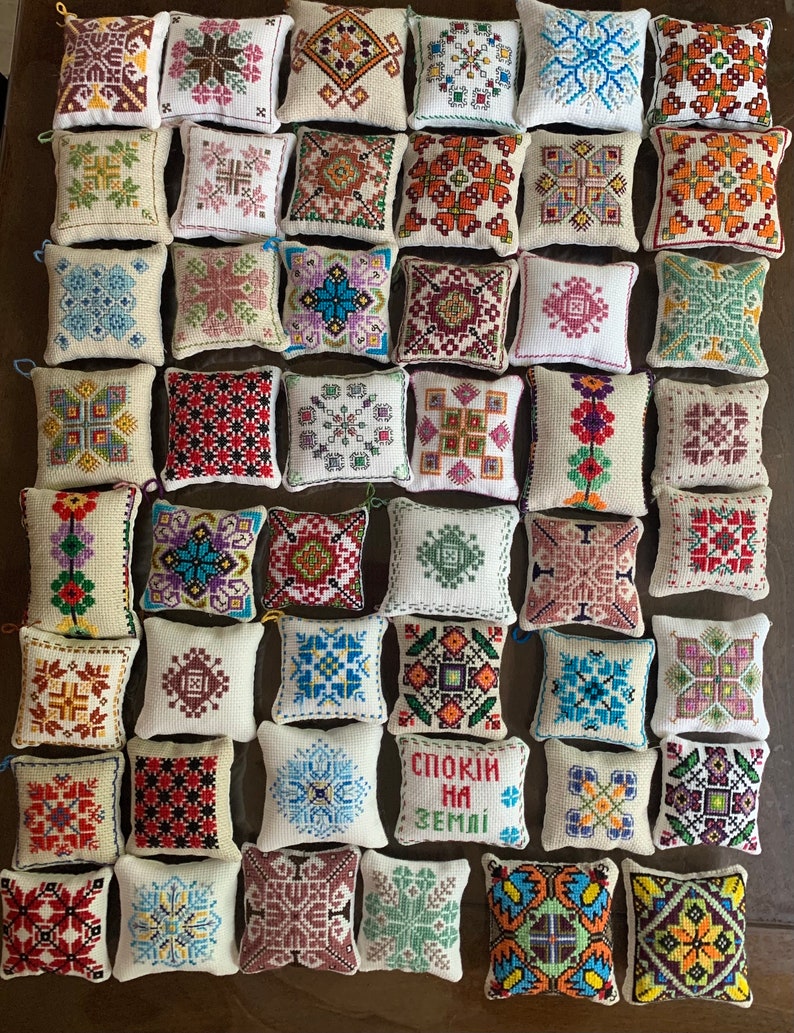 ONE Ukrainian Traditional Embroidered Handmade Pillow Cushion Etsy