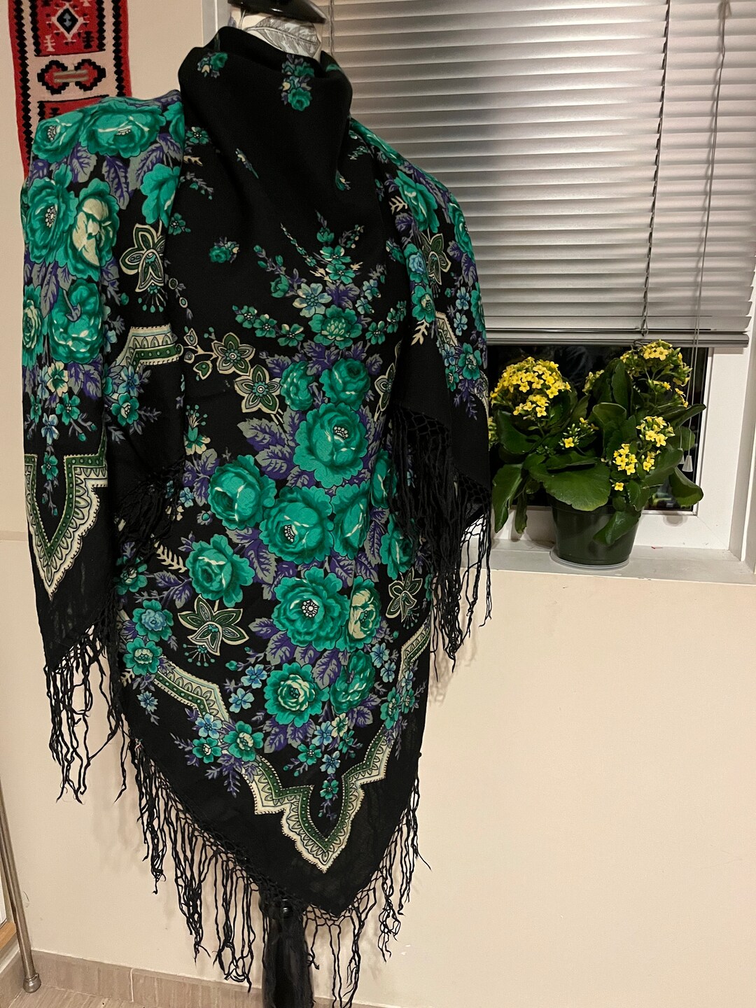 Russian Shawl Pavlov Posad 100% Wool in New Shape Vintage - Etsy