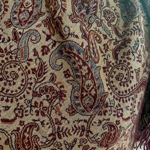 Germany rayon wool shawl burgundy with metallic thread image 2