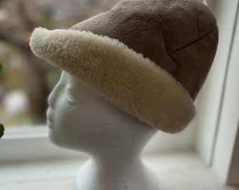 Real shearling hat