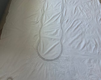 Pure cotton white tablecloth from France new