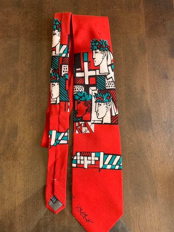 Swiss made tie red silk Christian fischbacher