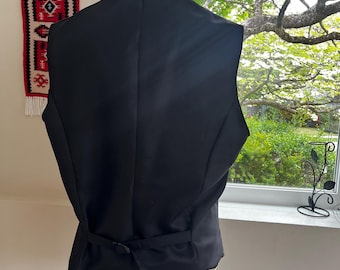 Gilet in lino Germania 50 taglia da uomo nero trachten Oktoberfest