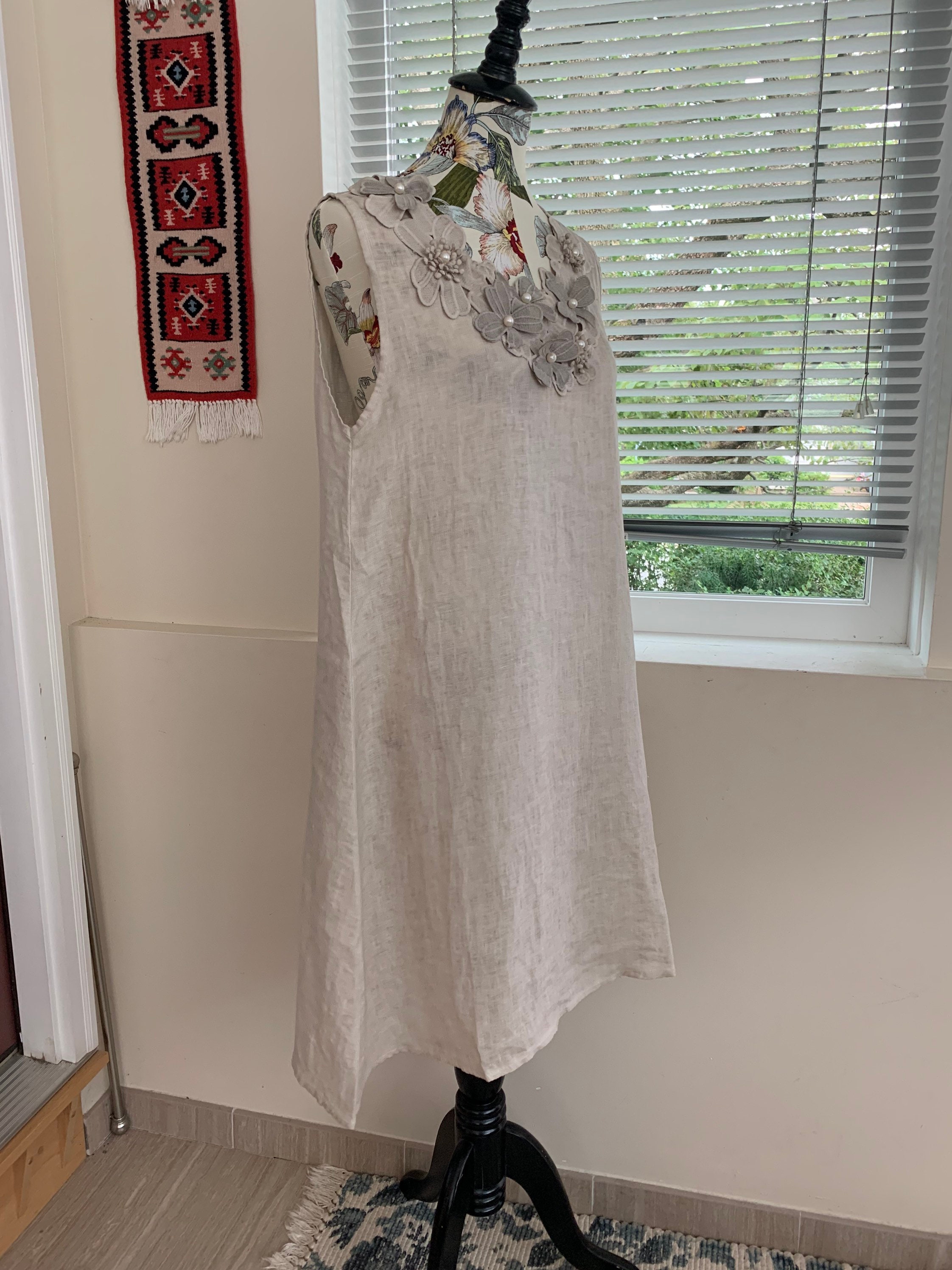 Linen dress made in Italy size lsrge Etsy