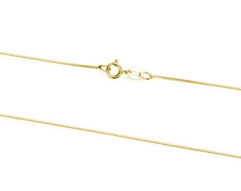14K Yellow Gold Chain Necklace, Solid Gold Pendant Chain, 45.5 cm / 18 Inch Gold Chain with Spring Clasp, Women Jewelry Accessories