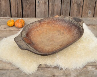 Primitive Dough Bowl, Rustic Farmhouse Decor