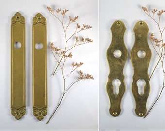 Vintage Solid Brass Door Plates, Vintage Brass Findings