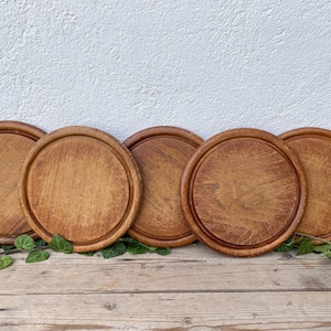 Round Vintage Wooden Cutting Board, Rustic Chopping Board