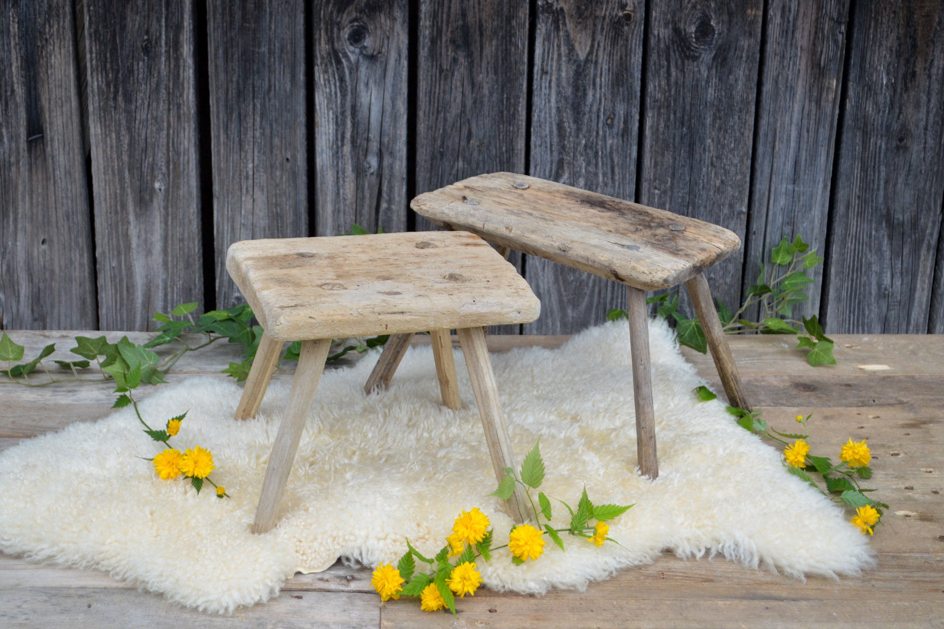 Primitive Milking Stools, Rustic Wooden Step Stools - Etsy