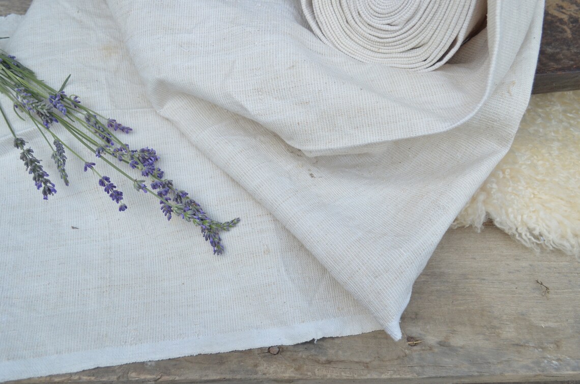 Home Woven Hemp and Cotton Yardage Fine Woven Linen by the Etsy