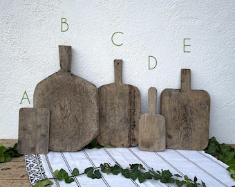 Vintage European Wooden Cutting Board, Old Rustic Chopping Board, Primitive Food Photo Props