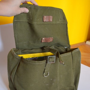 sac messager vintage, sac à dos militaire unisexe, sac à bandoulière en toile résistante verte image 5