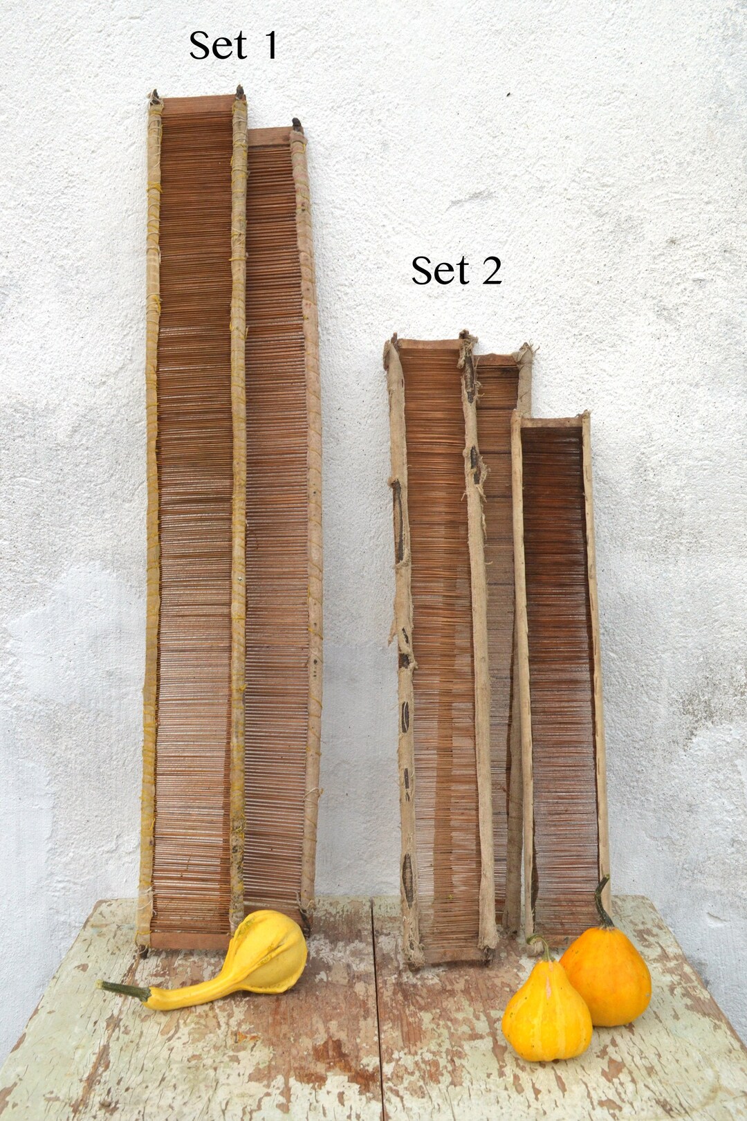 Antique Romanian Primitive Weaving Loom Reed, Primitive Decor Wall