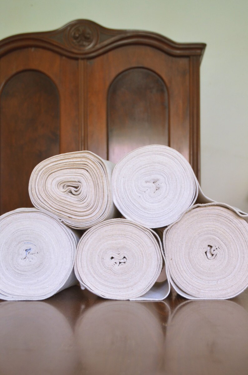 Vintage Upholstery Hand Loomed Linen by the ROLL Heavy Hemp Etsy