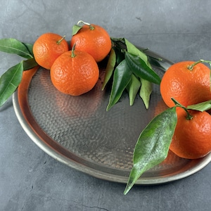 Vintage Tray Silver Color, Flat Lay Props, Textured Metal Tray