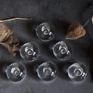 Lot de 6 petits bougeoirs, petits bougeoirs en verre vintage, vaisselle du milieu du siècle