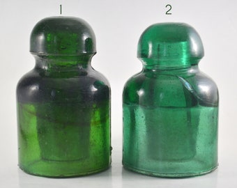 Smaragdgrüner Glasisolator CD446 Rumänischer Eisenbahnisolator