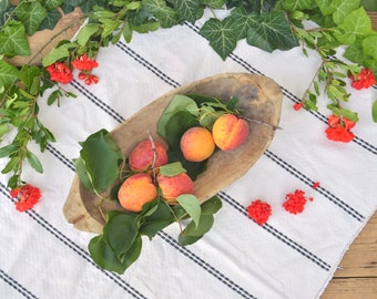 Small Wooden Trough, Primitive Hand Carved Dough Bowl, Rustic Wedding Decor
