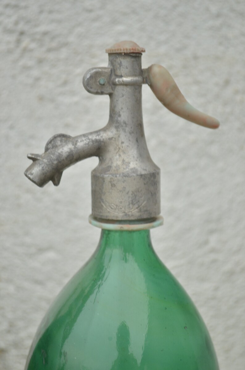 Emerald Green Vintage Soda Seltzer Siphon Bottles From Romania Etsy