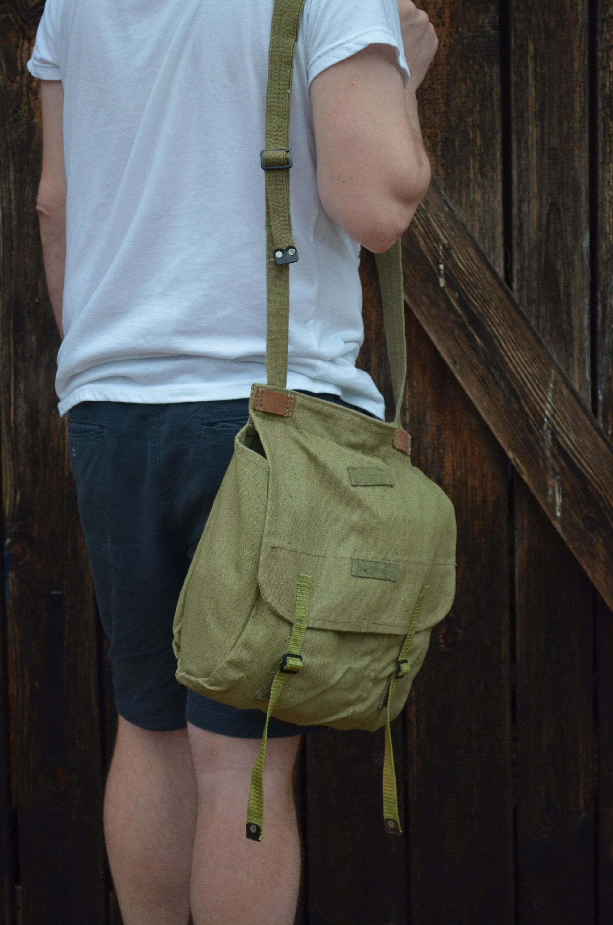 Army Green Canvas Messenger Bag, In stock!