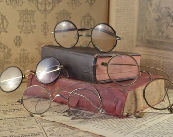 Antique Spectacles, Windsor Style Round Eyeglasses, John Lennon