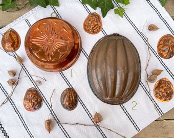 Vintage Copper Baking Molds, Copper Jelly Moulds