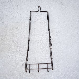 Vintage Pot Lid Holder, Metal Triangle Rack image 5