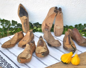 Wooden Shoe Forms, Vintage Cobbler's Molds Set, Vintage Photo Props