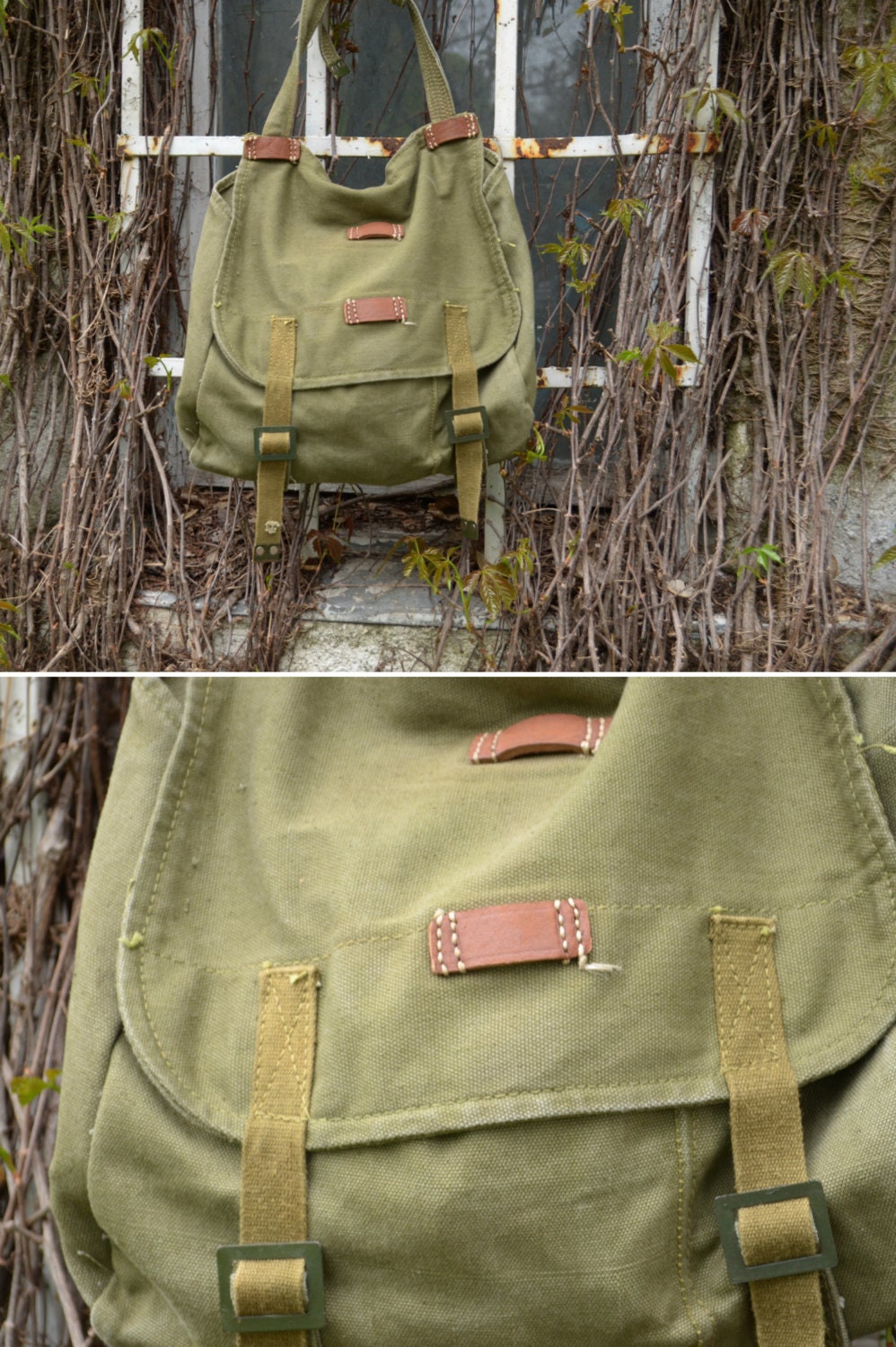 Vintage Canvas Messenger Bag - US Wings