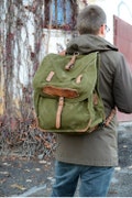 Large Military Backpack, Vintage Army Rucksack, Canvas Bag product logo