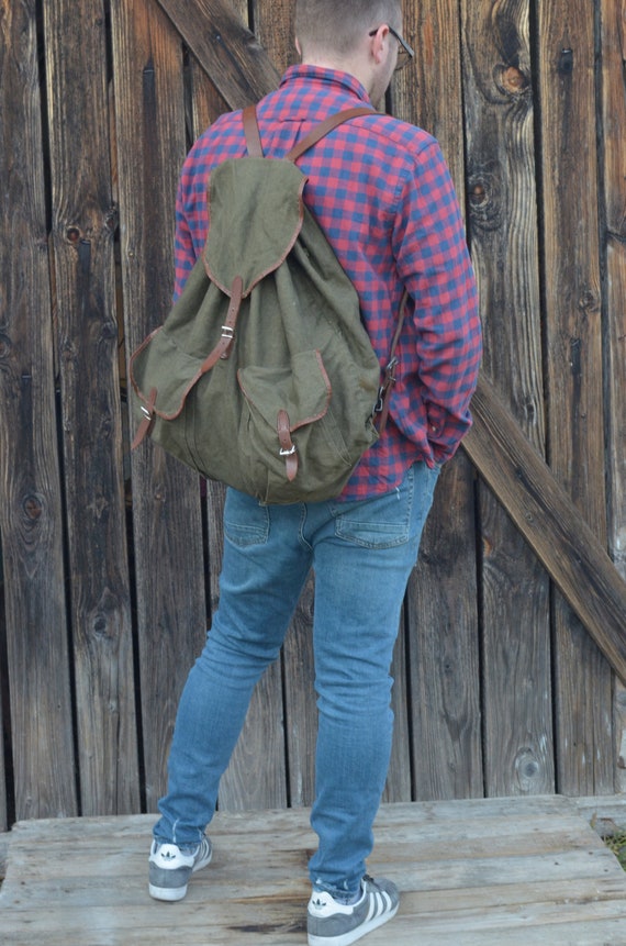army green rucksack