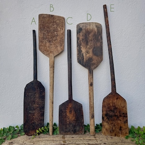 Vintage Burned Wood Bread Peels, Authentic Primitive Pizza Shovels