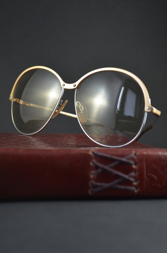 Vintage Aviator Glasses, Gold Frame Glasses, 70's… - image 10