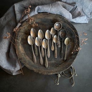 Vintage theelepel, rustieke aangetaste theelepels voor foodfotografie