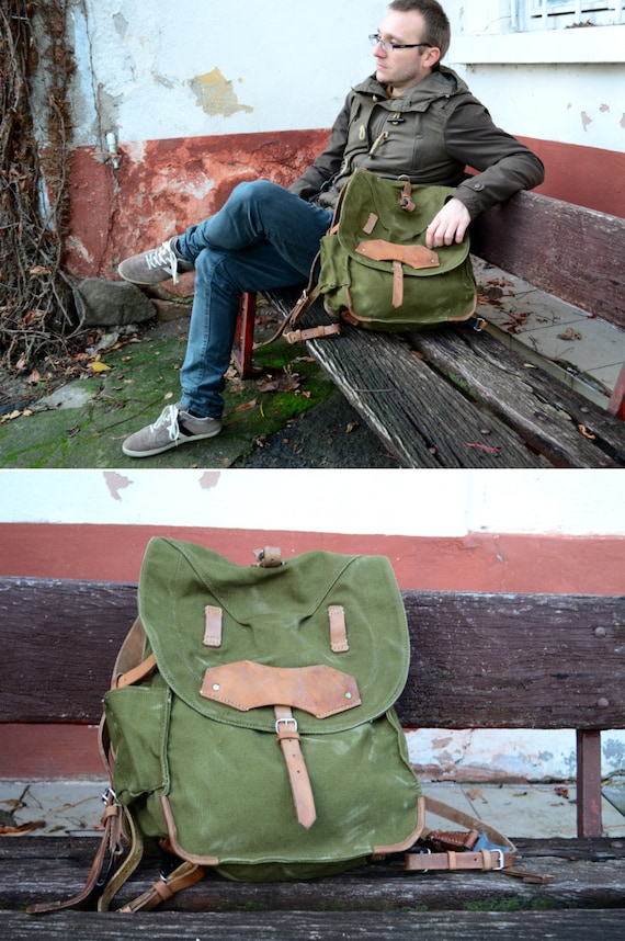 Army Backpack, Vintage Military Backpack, Heavy Canva… Gem