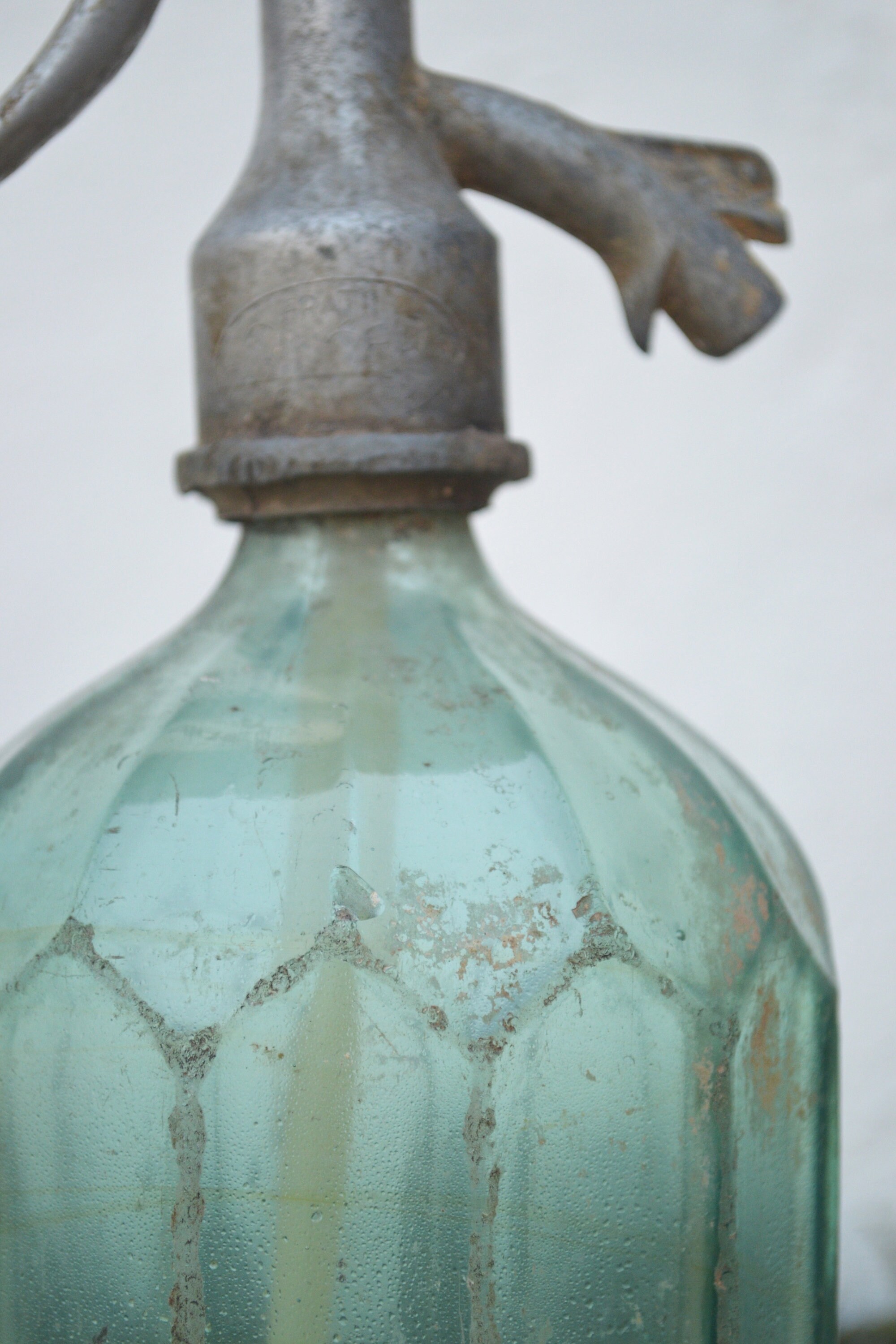 Vintage Faceted Seltzer Bottle Aqua Blue Glass Soda Seltzer Etsy