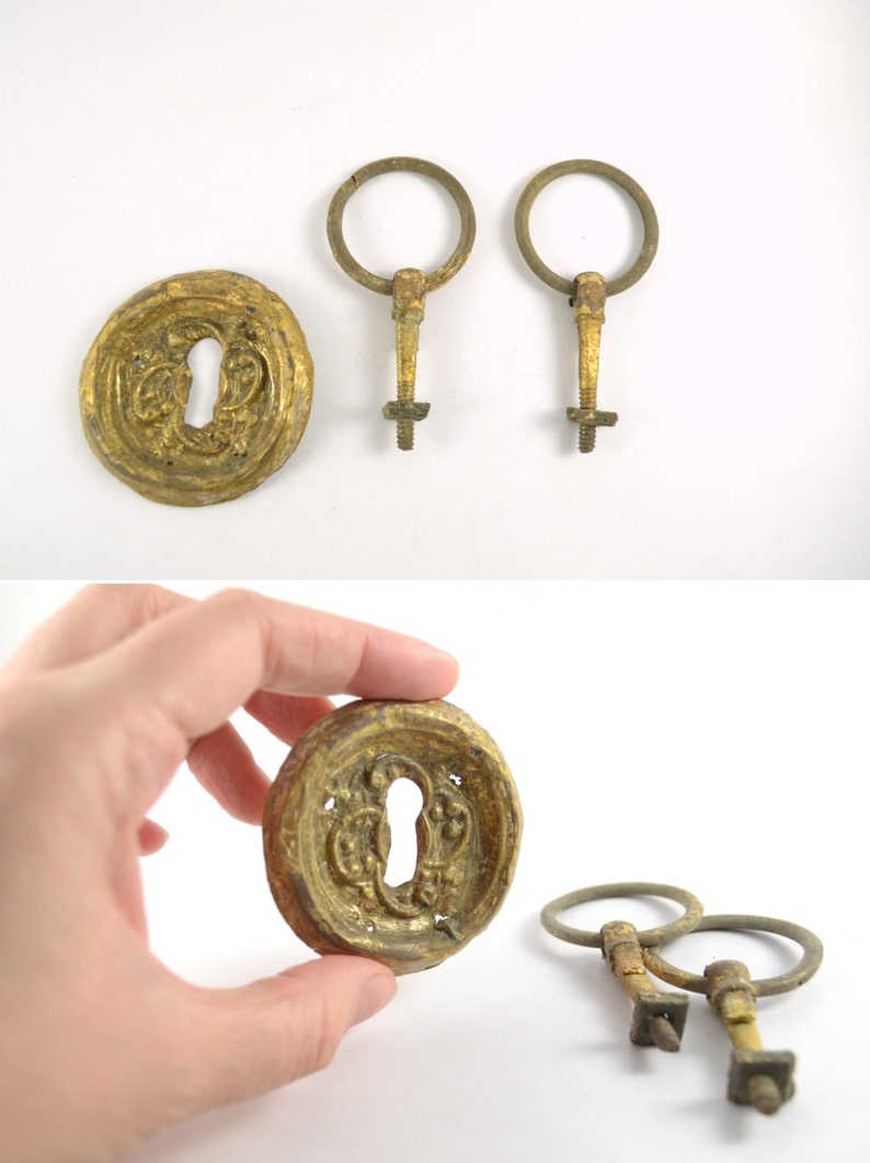 Distressed Vintage Drawer Ring Pulls Golden Door Hardware Antique