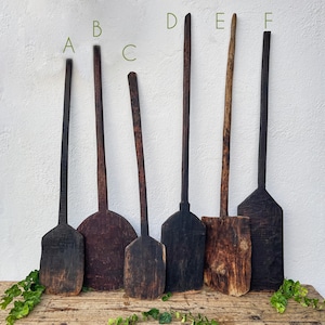 Vintage Burned Wood Bread Peels, Authentic Primitive Pizza Shovels