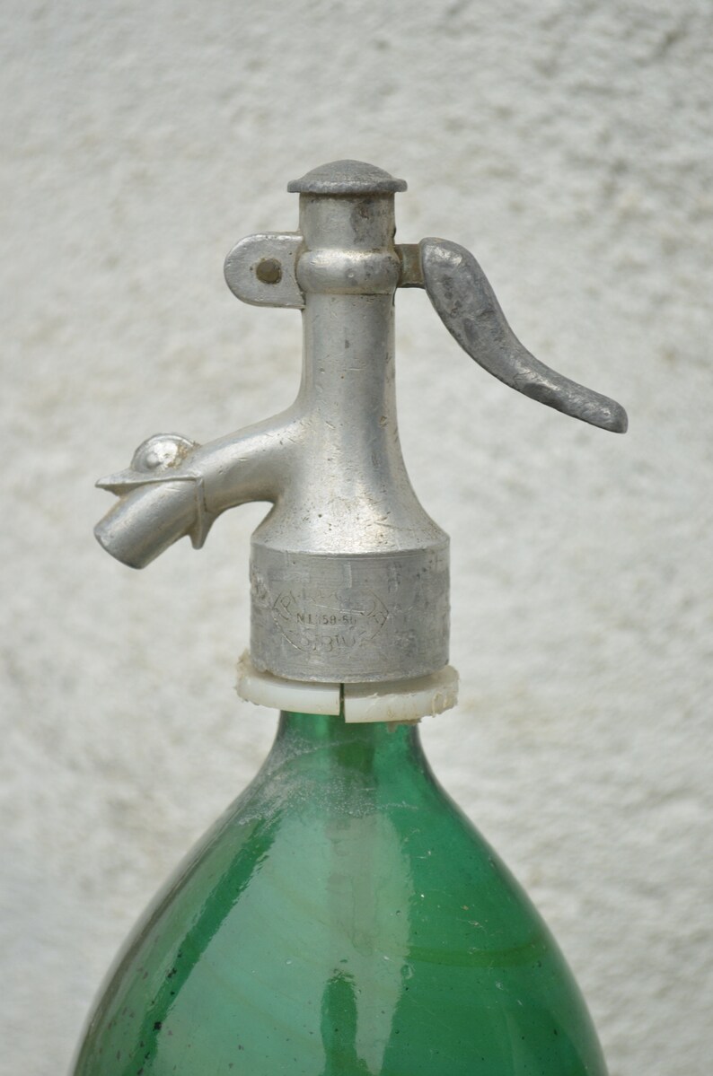 Emerald Green Vintage Soda Seltzer Siphon Bottles From Romania Etsy