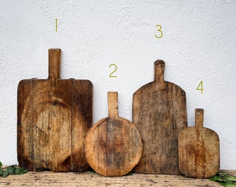 Vintage Wooden Cutting Boards, Primitive Food Photo Props